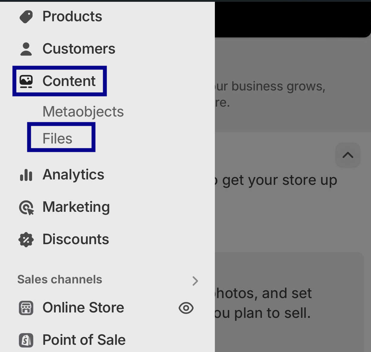 upload a file on files page Shopify